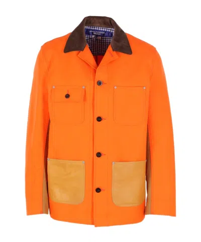 Junya Watanabe Button-down Long-sleeved Casual Jacket In Orange