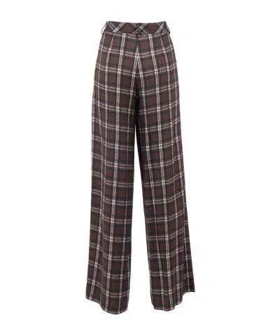 Ermanno Scervino Tailored Viscose Pants With Fluid Drape In Brown