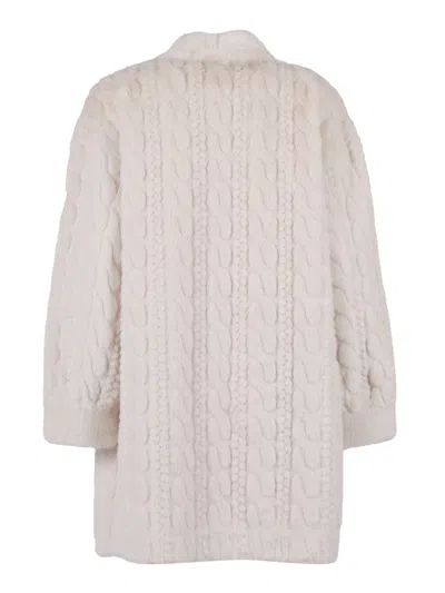 Ermanno Scervino Minimalist Long Coat With Classic Collar And Straight Silhouette In Yellow