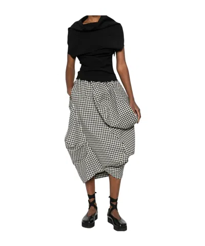 Comme Des Garçons Plaid Skirt In Black
