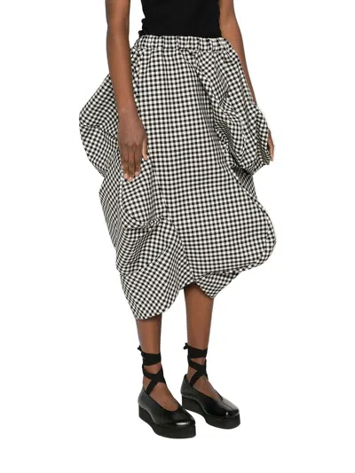 Comme Des Garçons Plaid Skirt In Black