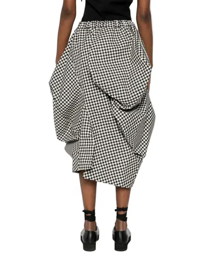 Comme Des Garçons Plaid Skirt In Black