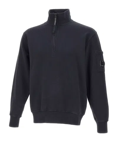 C.p. Company Half-zip Pocket-sleeve Sweatshirt In Blue