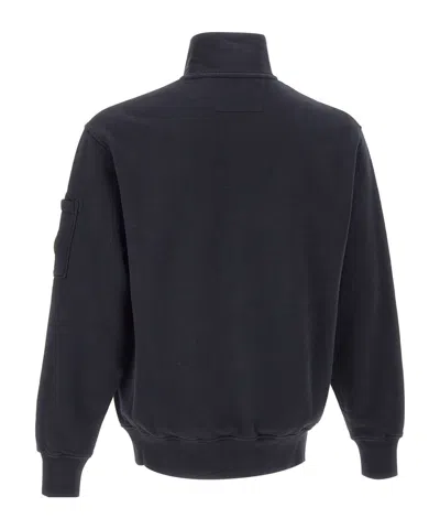 C.p. Company Half-zip Pocket-sleeve Sweatshirt In Blue