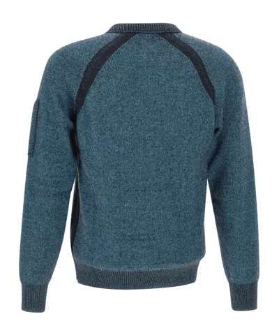 C.p. Company Lens-appliqué Crew-neck Pullover In Blue