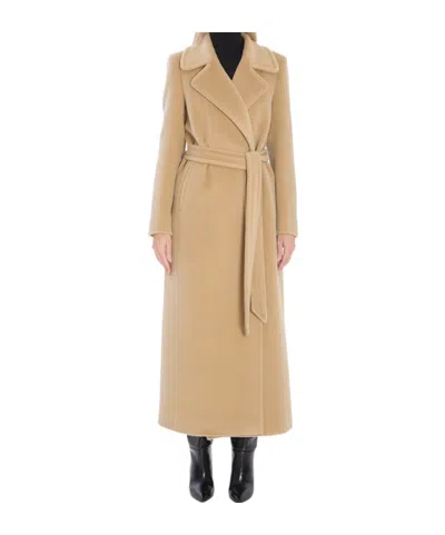Tagliatore Maxi Coat With Belt Loops And Pockets In Neutral
