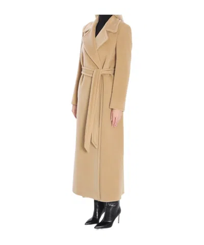 Tagliatore Maxi Coat With Belt Loops And Pockets In Neutral