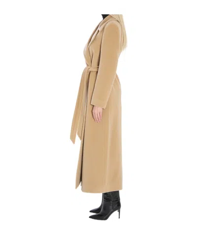 Tagliatore Maxi Coat With Belt Loops And Pockets In Neutral