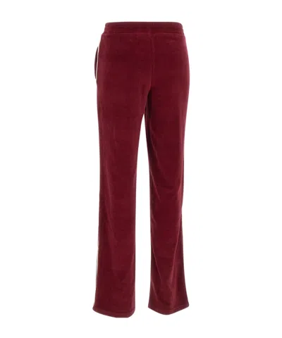 Mc2 Saint Barth Yvonne Embroidered-logo Track Pants In Burgundy