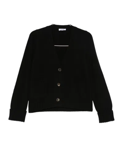 Baserange V-neck Long-sleeved Cardigan In Black