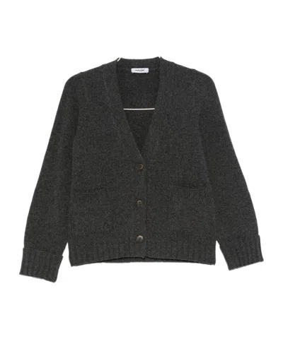 Baserange V-neck Long-sleeved Cardigan In Gray