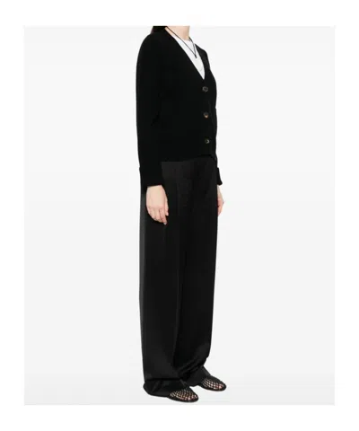 Baserange V-neck Long-sleeved Cardigan In Black