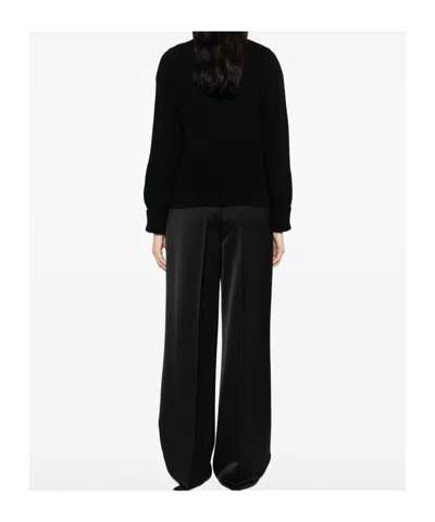 Baserange V-neck Long-sleeved Cardigan In Black