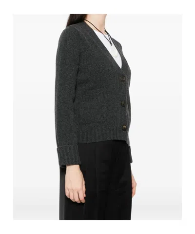 Baserange V-neck Long-sleeved Cardigan In Gray