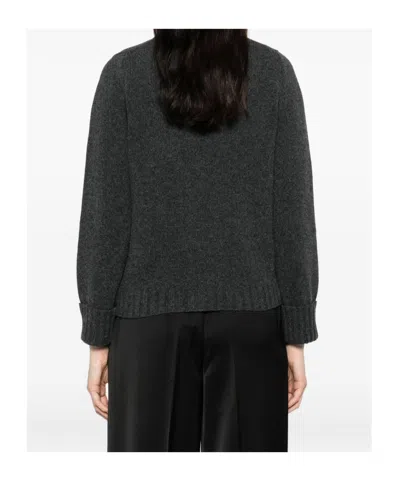 Baserange V-neck Long-sleeved Cardigan In Gray