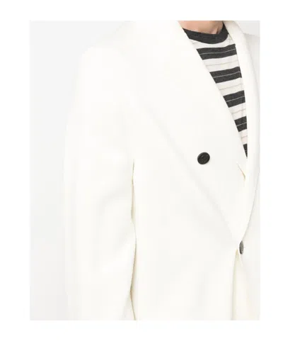 Drumohr Double-breasted Merino Wool Cardigan In White