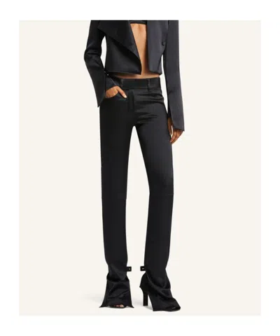 Courrèges Ankle Band Bootcut Trousers In Black