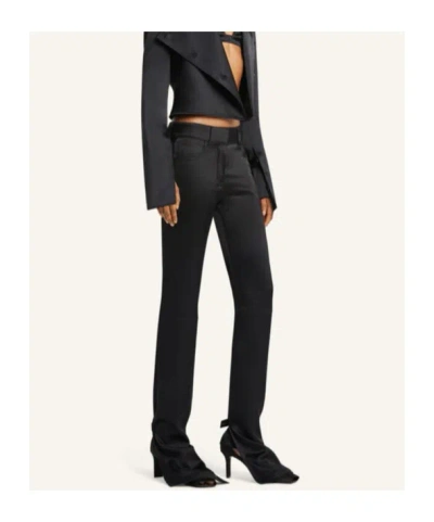 Courrèges Ankle Band Bootcut Trousers In Black