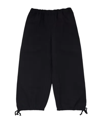 Comme Des Garçons Polyester Elastic Hem Pants In Blue