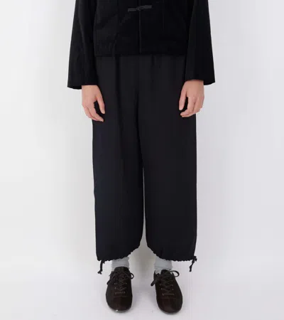 Comme Des Garçons Polyester Elastic Hem Pants In Blue