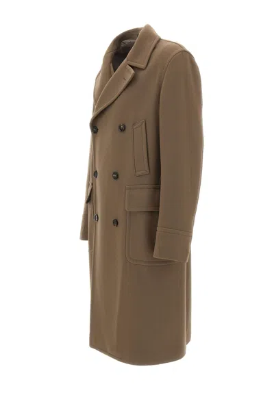 Tagliatore Sherry Double-breasted Peak-lapels Coat In Brown