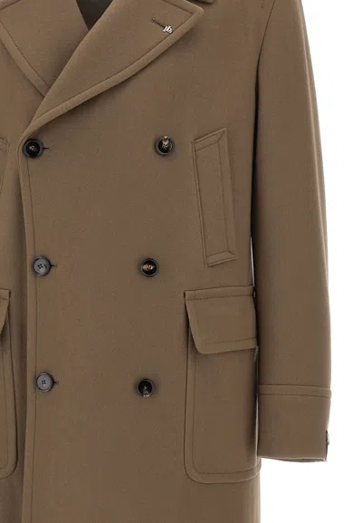 Tagliatore Sherry Double-breasted Peak-lapels Coat In Brown