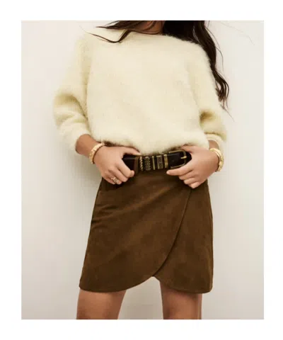 Bash Asymmetric Cut Skirt In Brown