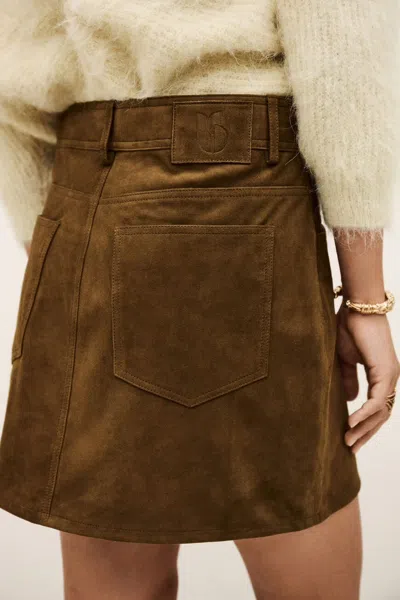 Bash Asymmetric Cut Skirt In Brown