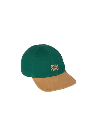 Miu Miu Drill Baseball Cap In Multi