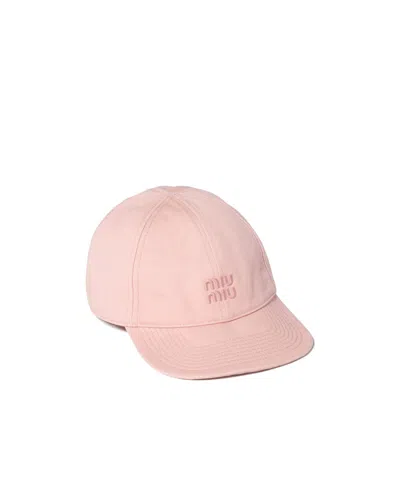 Miu Miu Solid Color Baseball Cap In Pink