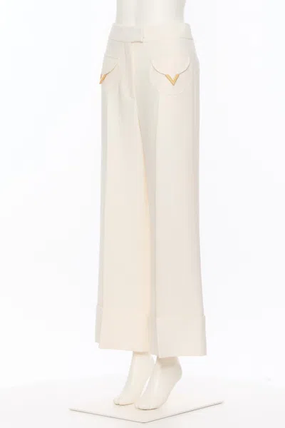 Valentino Crepe Couture Trousers In White