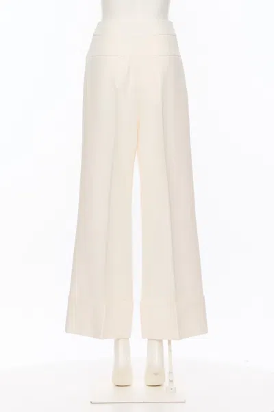 Valentino Crepe Couture Trousers In White