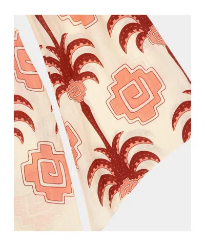 Johanna Ortiz Wave After Wave Palm-tree Print Open-neck Mini Dress In Multi