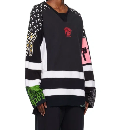 Marine Serre Regenerated Graphic Jersey Ls Hockey T-shirt In Multi