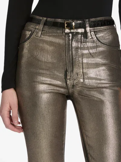 Frame The Reboot Crop In Champagne Coated In Brown