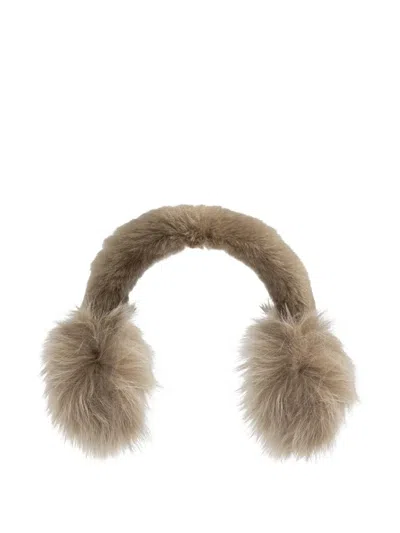 Burberry Fur Earmuffs In Brown