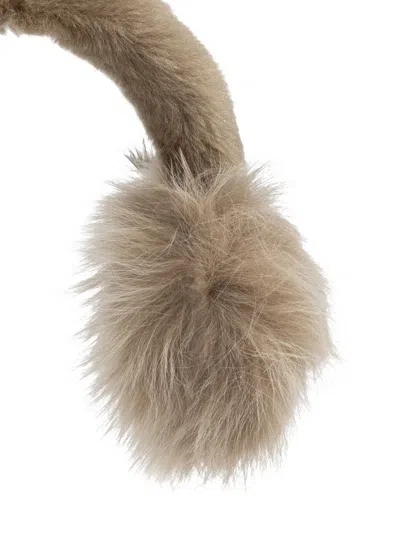 Burberry Fur Earmuffs In Brown