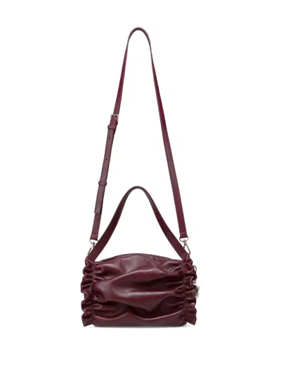 Repetto Small Opéra Ruched Calf-leather Shoulder Bag In Burgundy