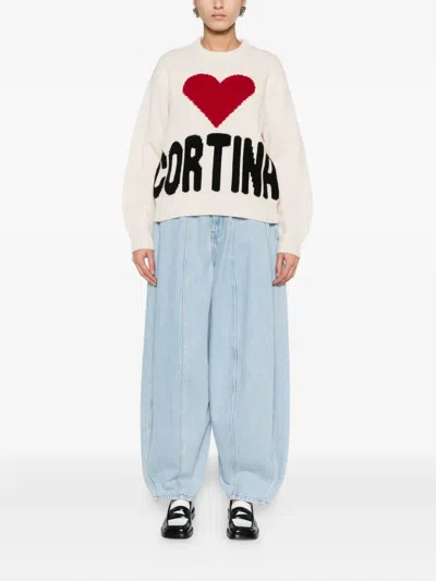 Mc2 Saint Barth Kyla Heart Intarsia Sweater In Neutral