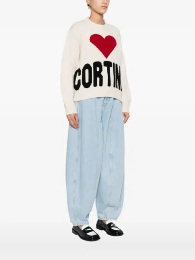 Mc2 Saint Barth Kyla Heart Intarsia Sweater In Neutral