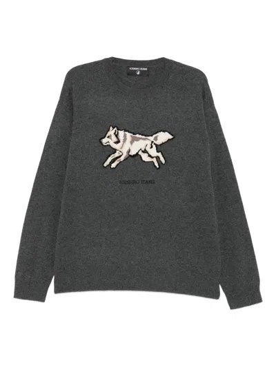 Iceberg Wolf-detail Sweater In Gray