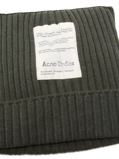 Acne Studios Ribbed Beanie In Green