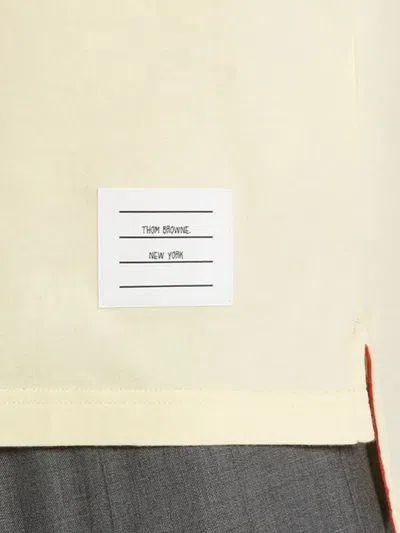 Thom Browne Short Sleeve Jersey T-shirt With Four Bar Stripe In Yellow