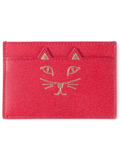 Charlotte Olympia 'feline' Cat Face Leather Card Holder