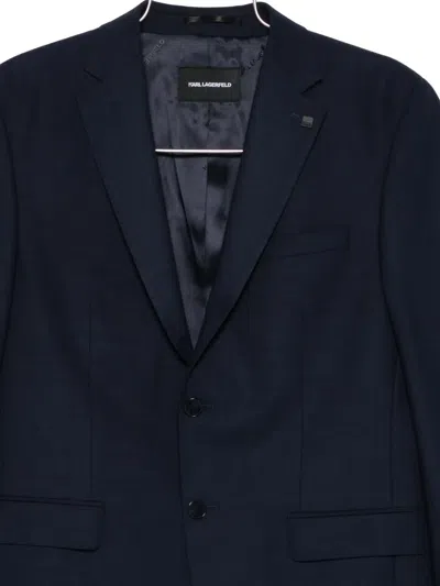 Karl Lagerfeld Single-breasted Blazer In Blue
