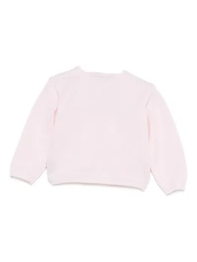 Little Bear Wool Cardigan In Pink