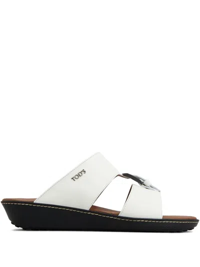 Tod's Buckle-detail Wedge Sandals In White