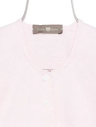 Little Bear Wool Cardigan In Pink
