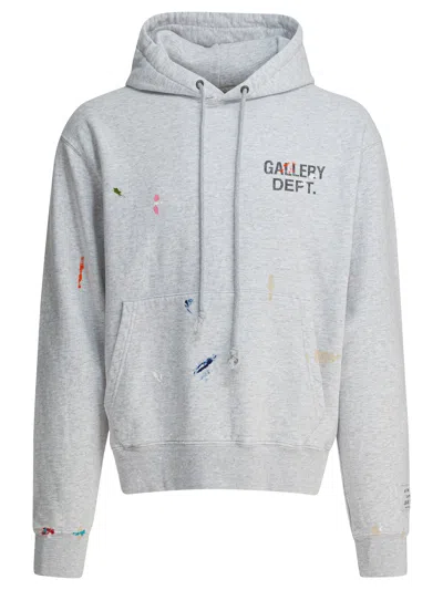 Gallery Dept. Logo-print Paint-splattered Cotton-jersey Hoodie In White