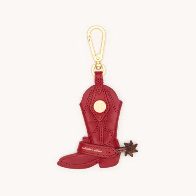 Hammitt Lauri Boot Charm Red Flare Brushed Gold In Red